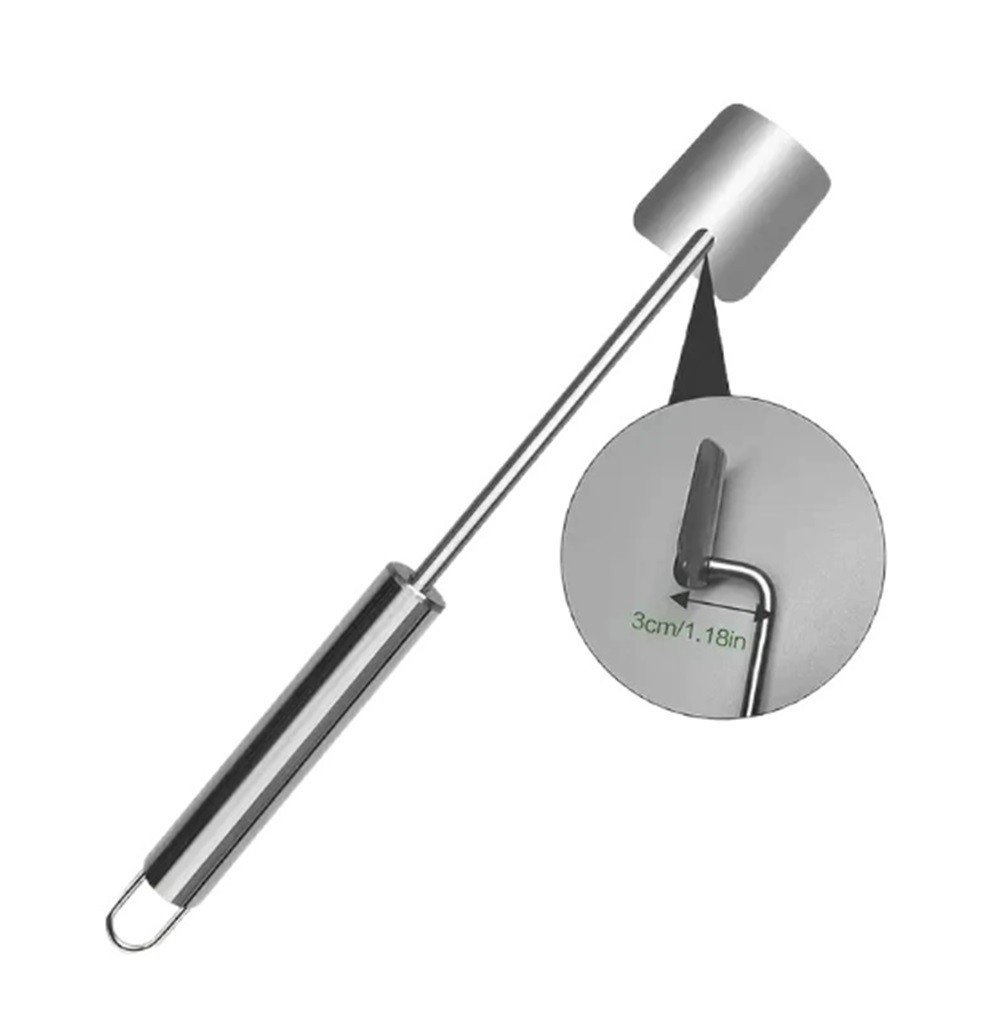 1-Pack Long-Handle Stainless Steel Corn Stripper – Easy-Clean Corn Peeler Tool