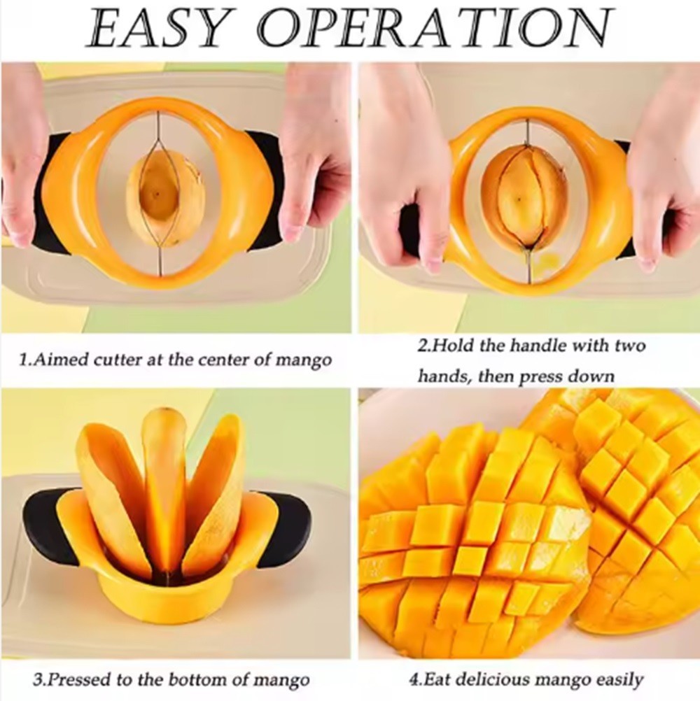 1-Pack Mango Slicer & Pitter –Ergonomic Mango Splitter with Non-Slip Rubber Grip