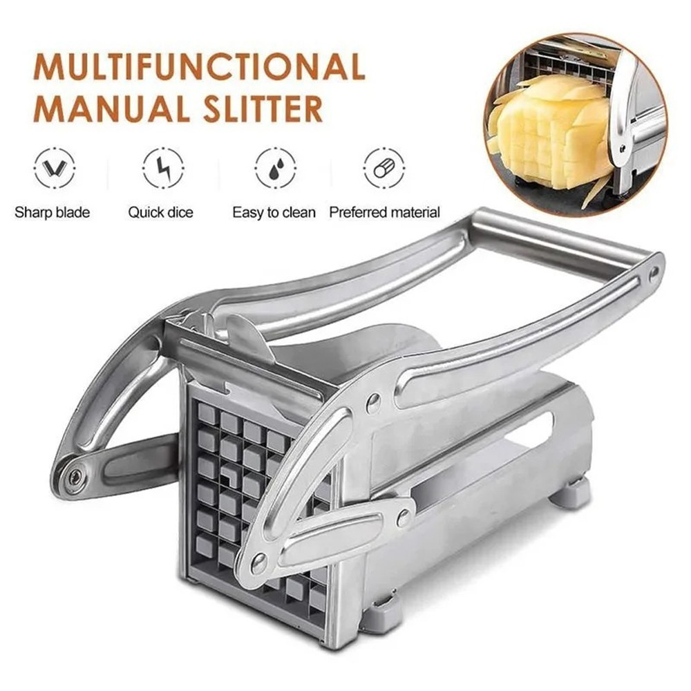 Stainless Steel Potato French Vegetable Chopper Food Slicer 2 Blades Fry Cutter