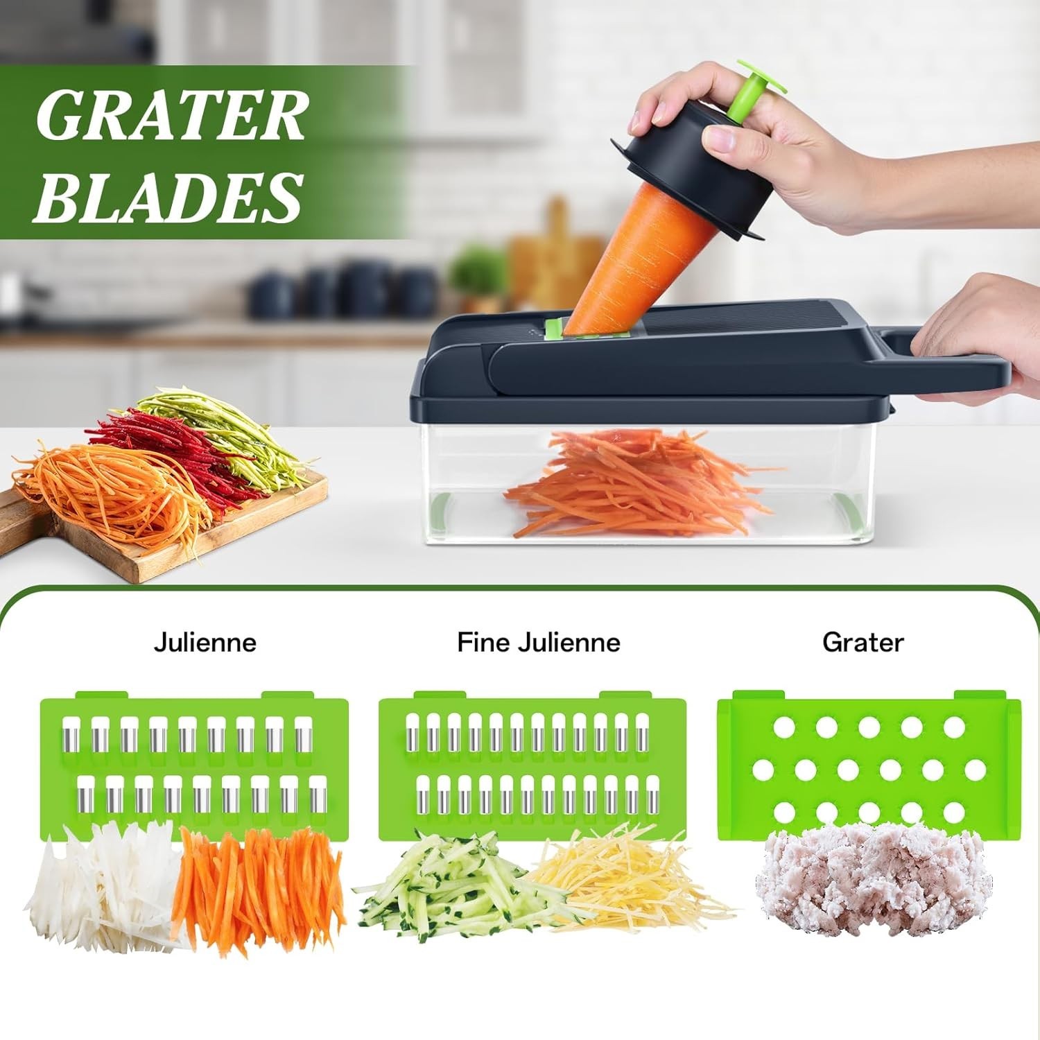 15-in-1 Vegetable Chopper with container,Veggie Chopper,Onion Chopzilla,Slicer