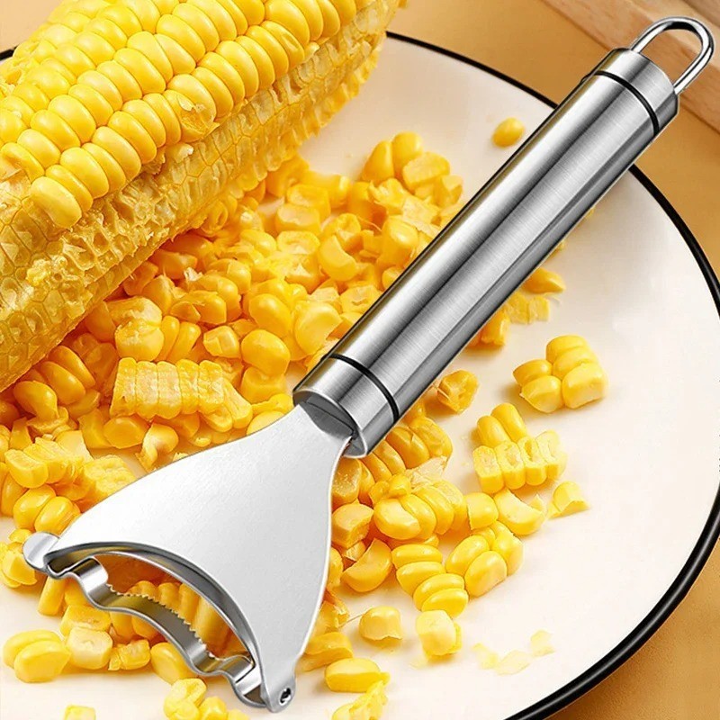 2pcs Stainless Steel Corn Peelers Serrated Cob Cutter Shaver Kitchen Tools – NEW