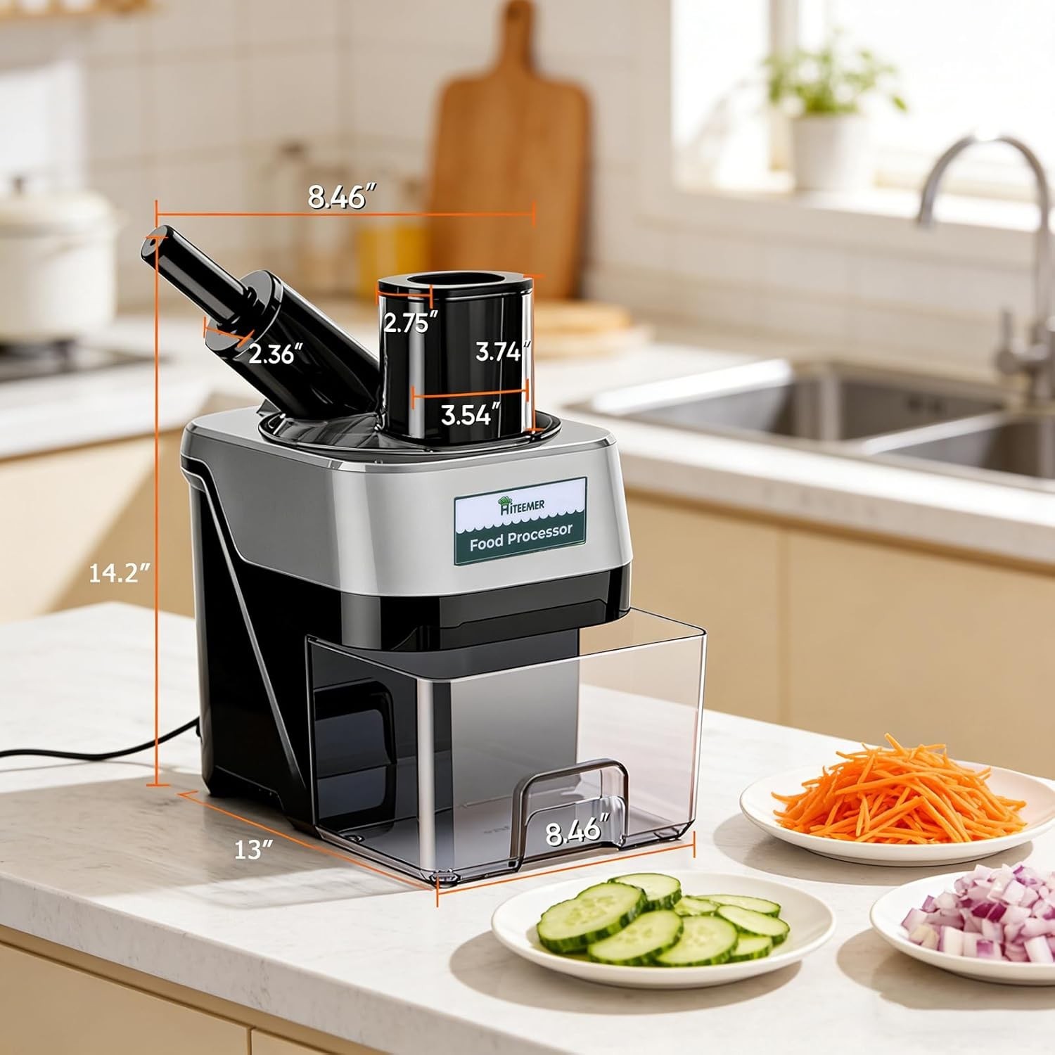 5-In-1 Electric Vegetable Chopper, Commercial Vegetable Slicer Food Processor…