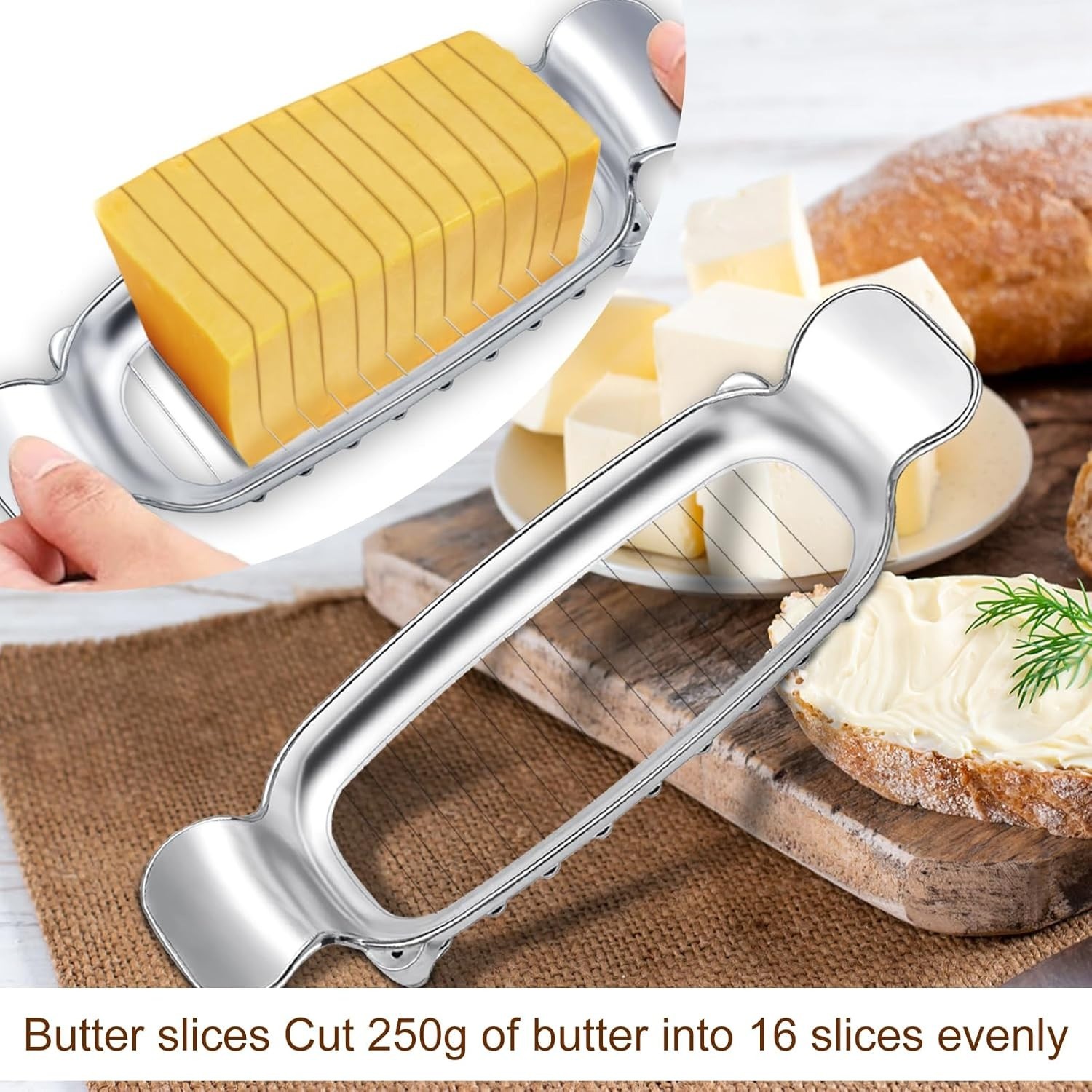 Butter Slicer Stainless Steel Cheese Cutter Kitchen Accessories Endurance Silver