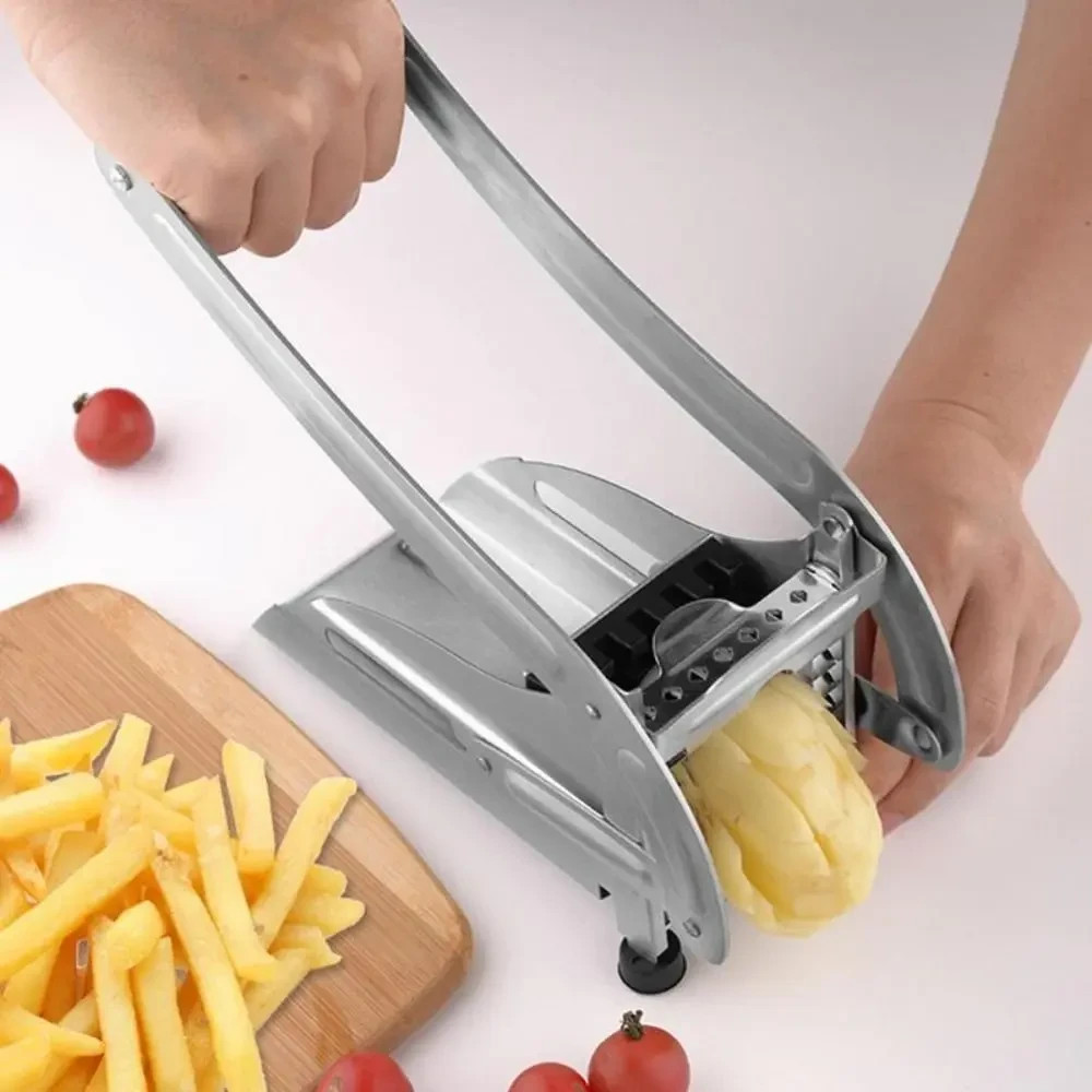 Manual Potato French Fry Cutter Slicer Chopper 2 Blade Sizes Heavy Duty Steel