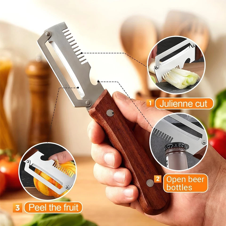 NEW 2 in 1 Multi-Functional Vegetable Peeler for Kitchen Stainless Steel Peeler
