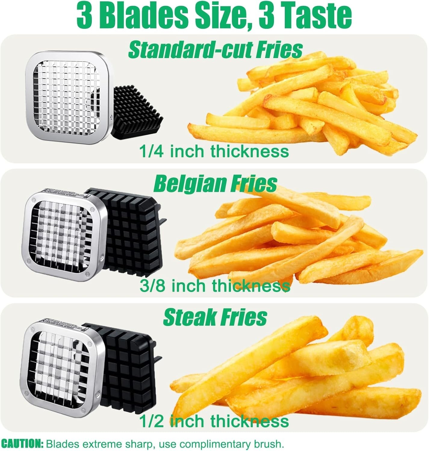 French Fry Cutter, Heavy Duty Potato Slicer, Stainless Steel French Fries Cut…