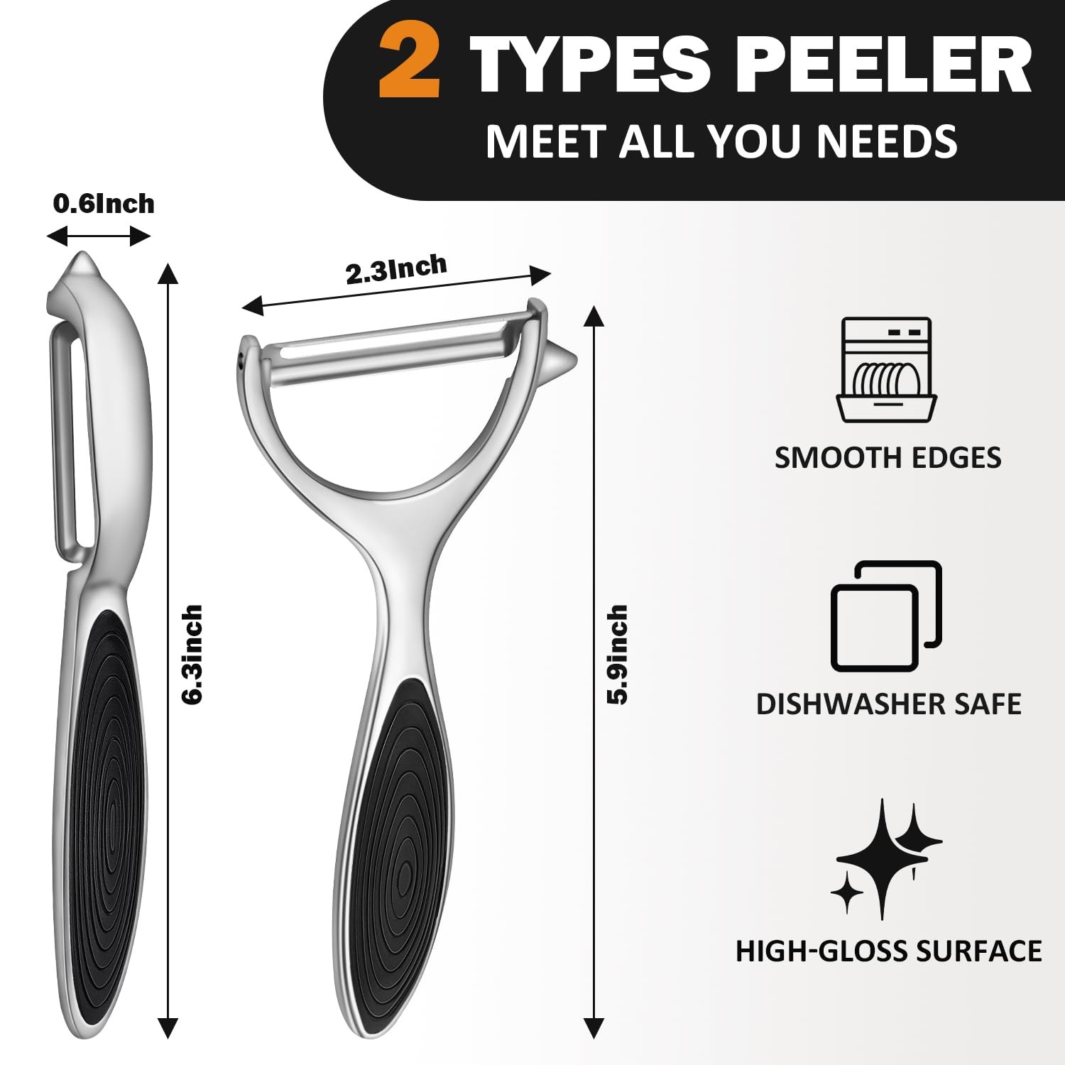 Vegetable Peeler for Kitchen, Potato Peelers for Fruit Straight Blade, Durabl…