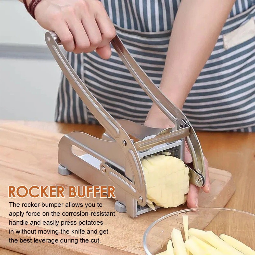 Stainless Steel Potato French Vegetable Chopper Food Slicer 2 Blades Fry Cutter