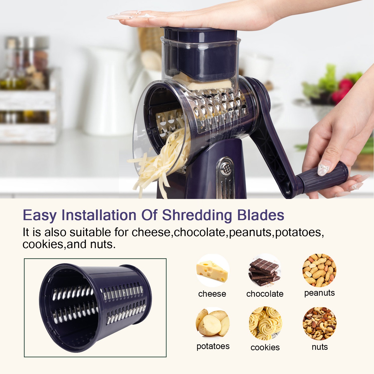Ultimate Kitchen Tool: 5-Blade Chopper/Dicer/Slicer – Multi-Functional
