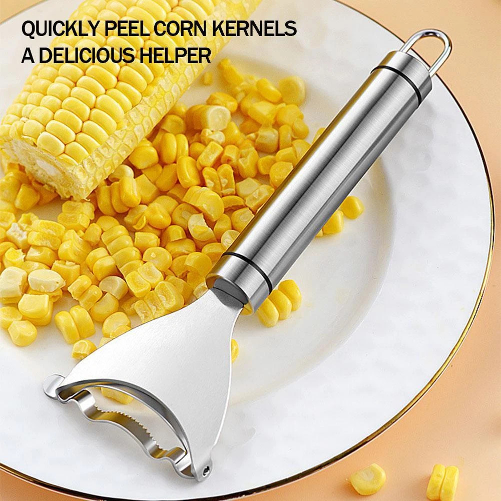 Stainless Steel Corn Cob Peeler Stripper Remover Kitchen Cutter Thresher Tool