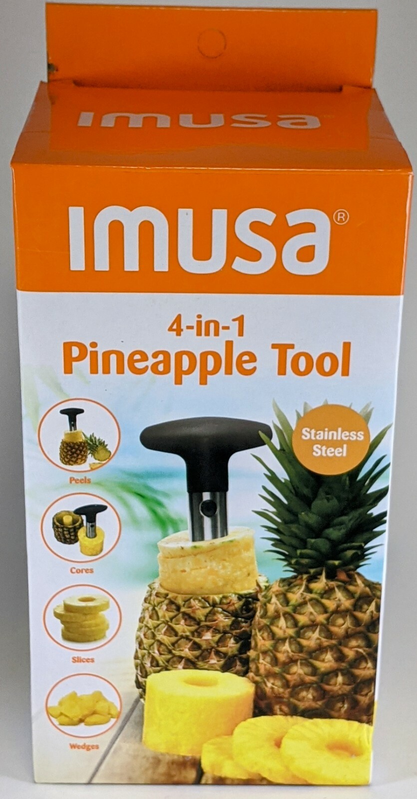Stainless 4-in-1 Kitchen Pineapple Fruit Peeler Tool Peels Cores Slices Wedges