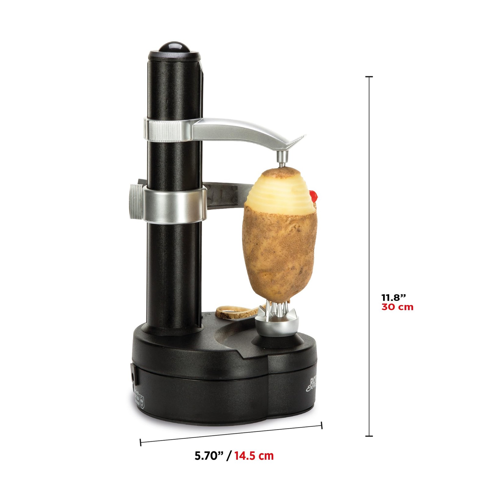 Electric Fruit Peeler Rotato, 2 Blades, Easy Grip, Kitchen Gadget, Black