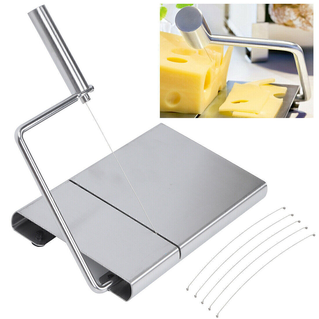 NEW Cheese Slicer Cutter Board Stainless Steel Wire Cutting Kitchen Hand Tool