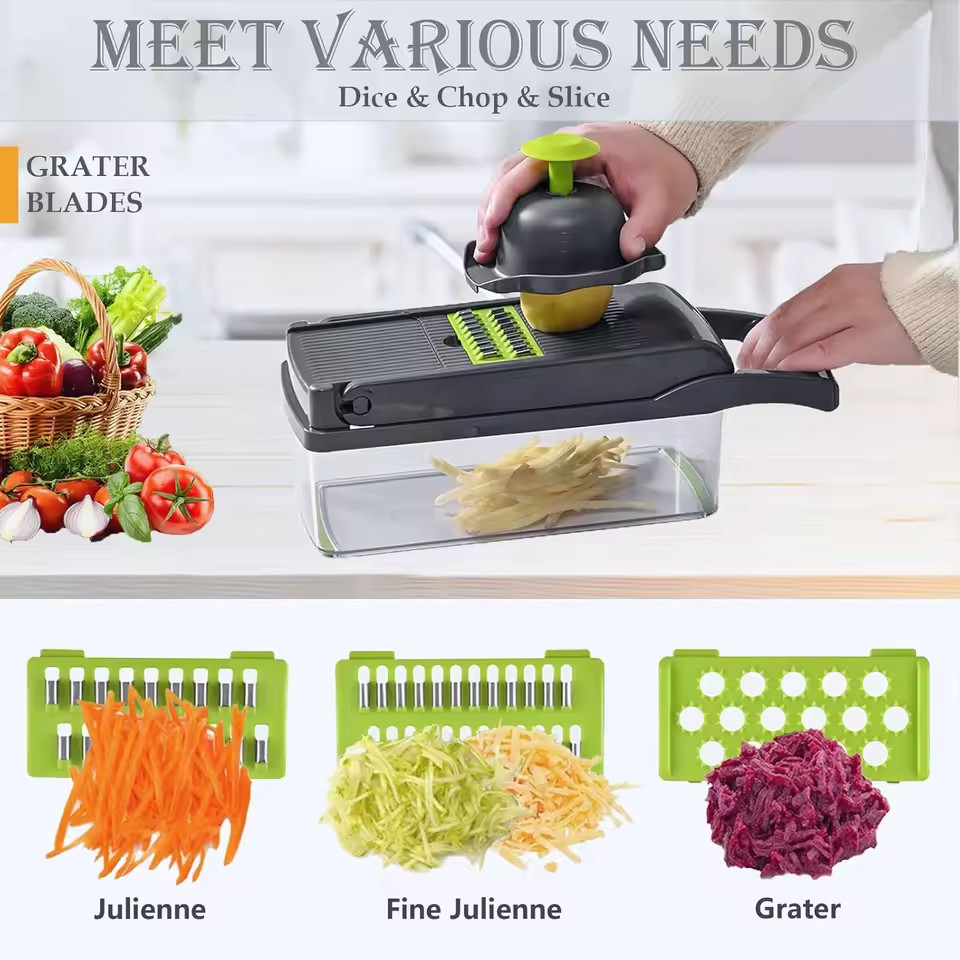 16-In-1 Vegetable Fruit Chopper Cutter Food Onion Veggie Dicer Slicer Kitchen