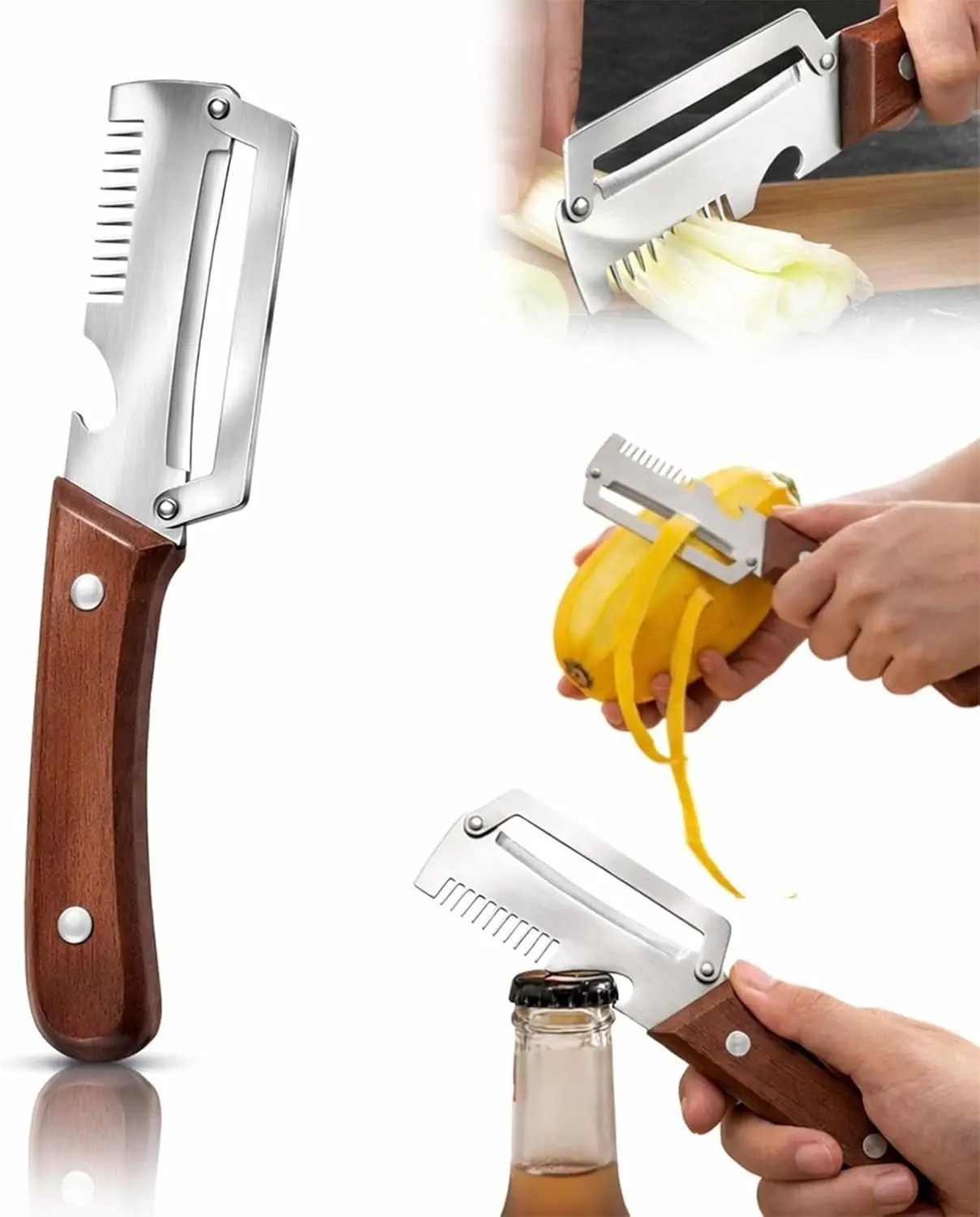 NEW 2 in 1 Multi-Functional Vegetable Peeler for Kitchen Stainless Steel Peeler