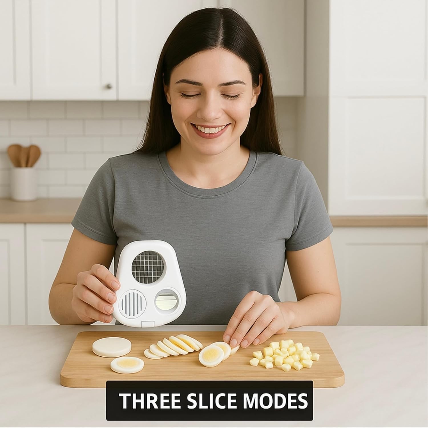 3-in-1 Egg Slicer with Stainless Steel Wire