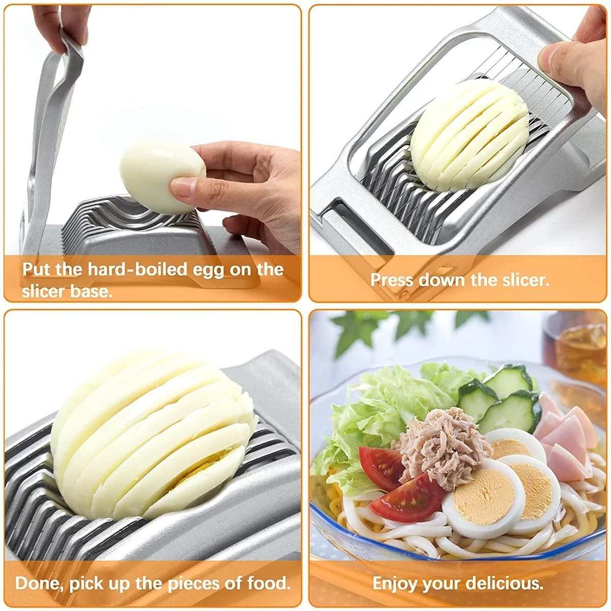 Heavy-Duty Aluminum Egg Slicer – Manual Multipurpose Cutter for Boiled Eggs & So
