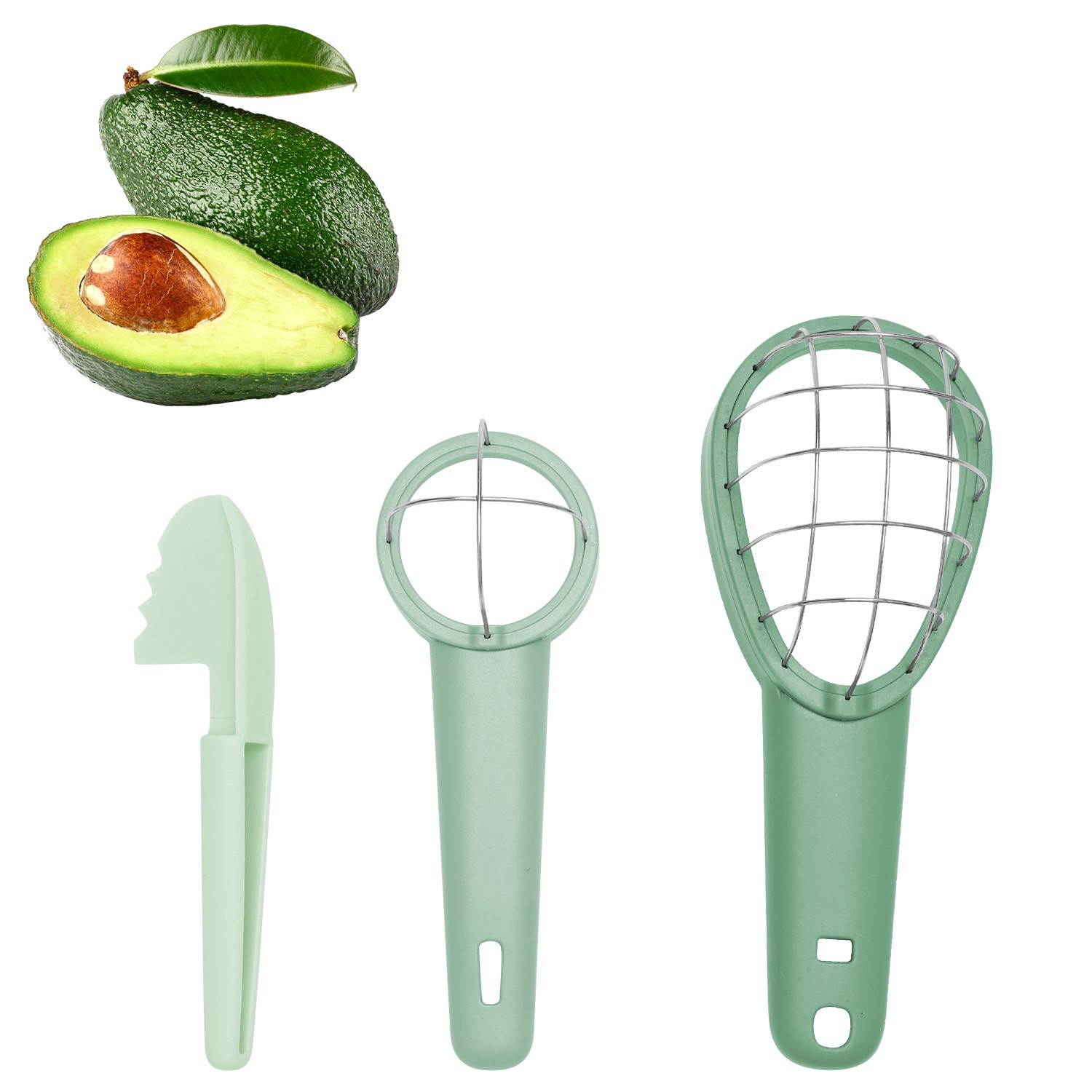 Multifunctional Avocado Kiwi Cutter – 3-in-1 Slicer Corer & Peeler Kitchen Tool