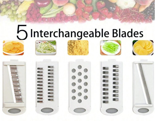 1 Set 5-in-1 Vegetable Slicer & Grater – Multifunctional Kitchen Tool – NEW