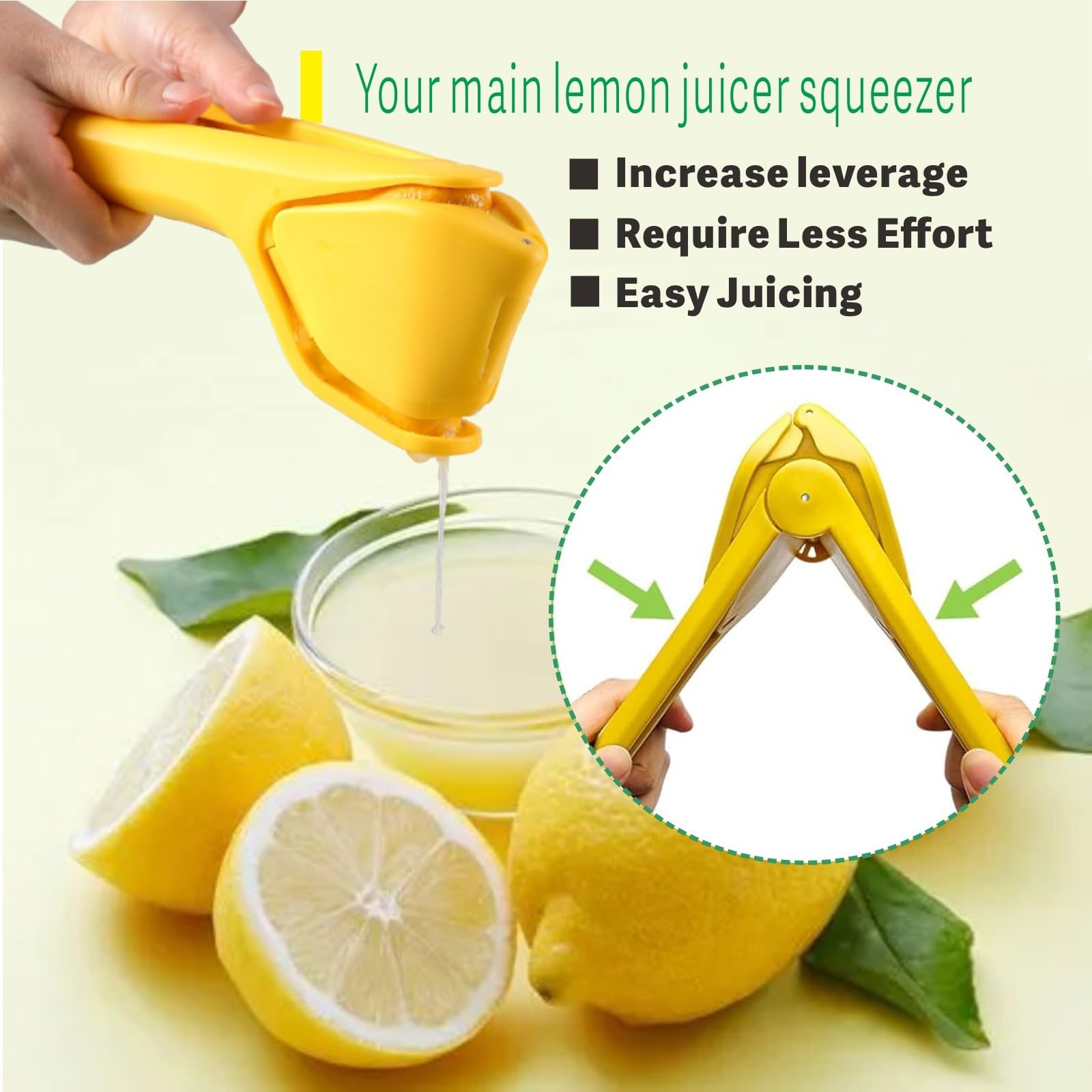 Lime and Lemon Juicer Press, Heavy Duty Manual Squeezer for Fresh Juice, Yellow