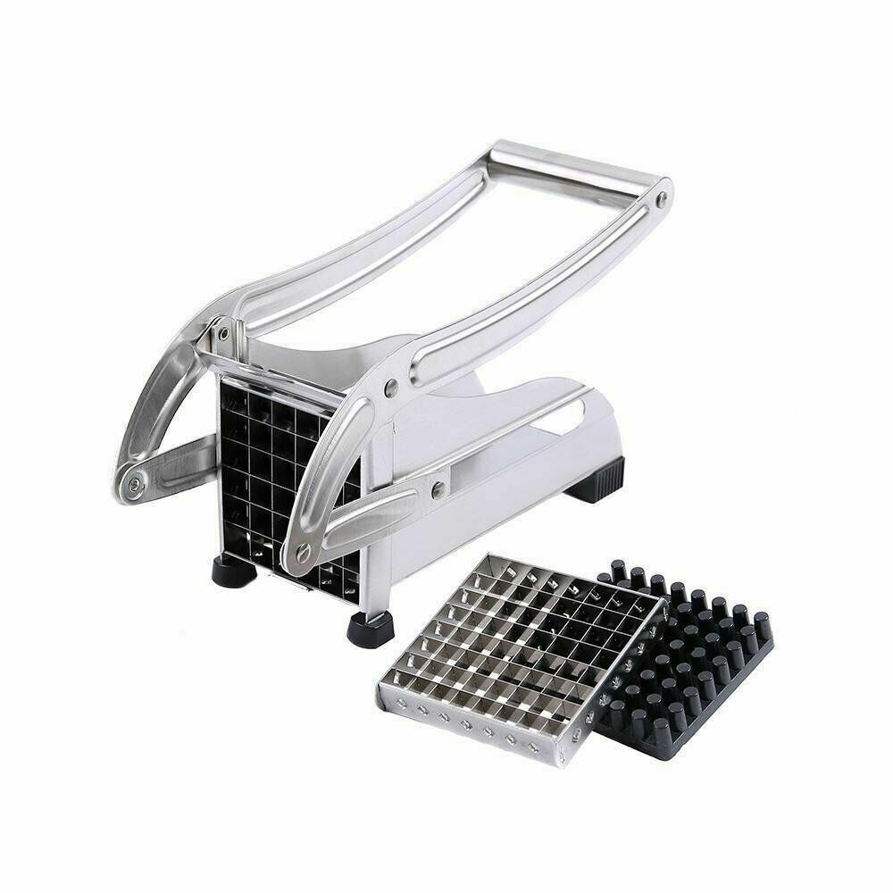 Stainless Steel French Fry Cutter Potato Vegetable Slicer Chopper Dicer 2 Blade
