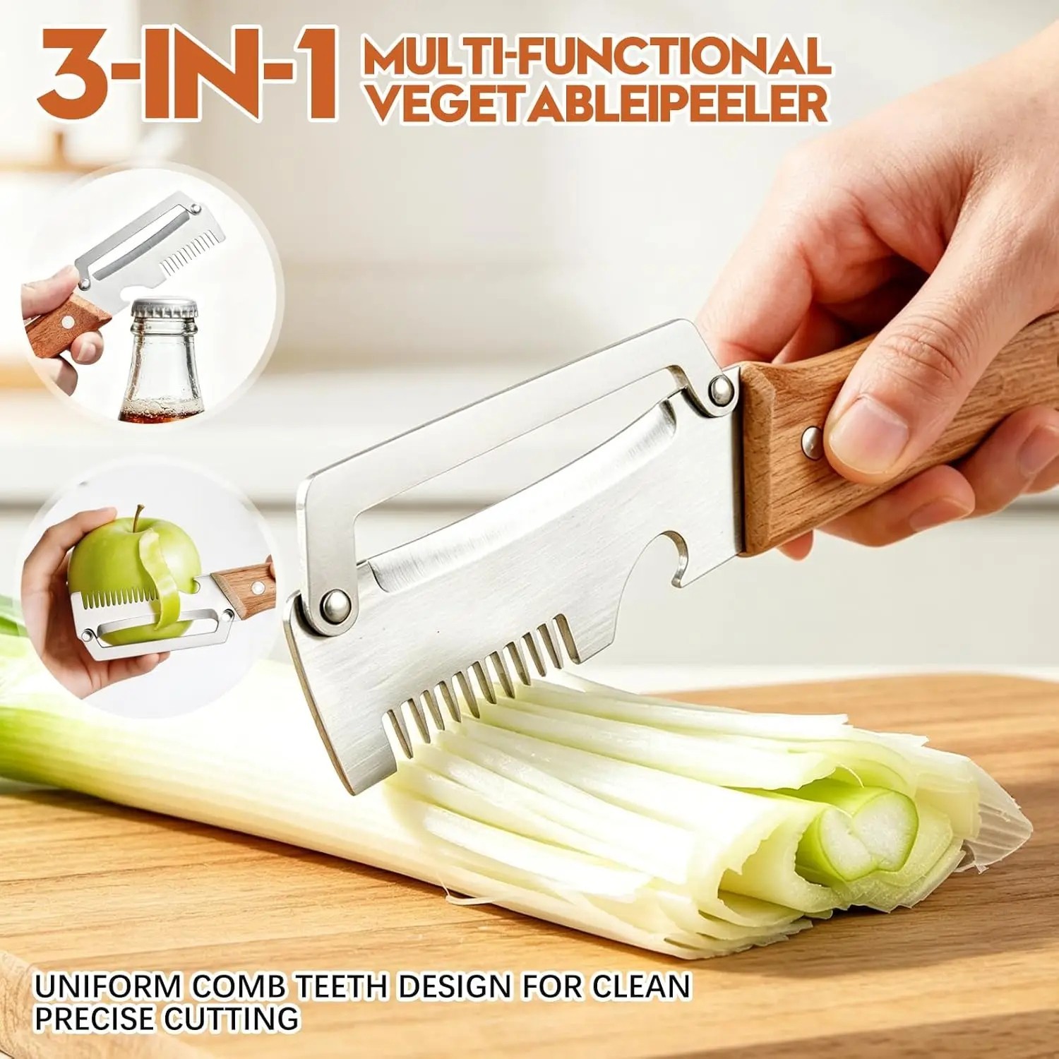 2Pcs Vegetable Peeler 3 in 1 Multi-Functional for Kitchen Stainless Steel Peeler