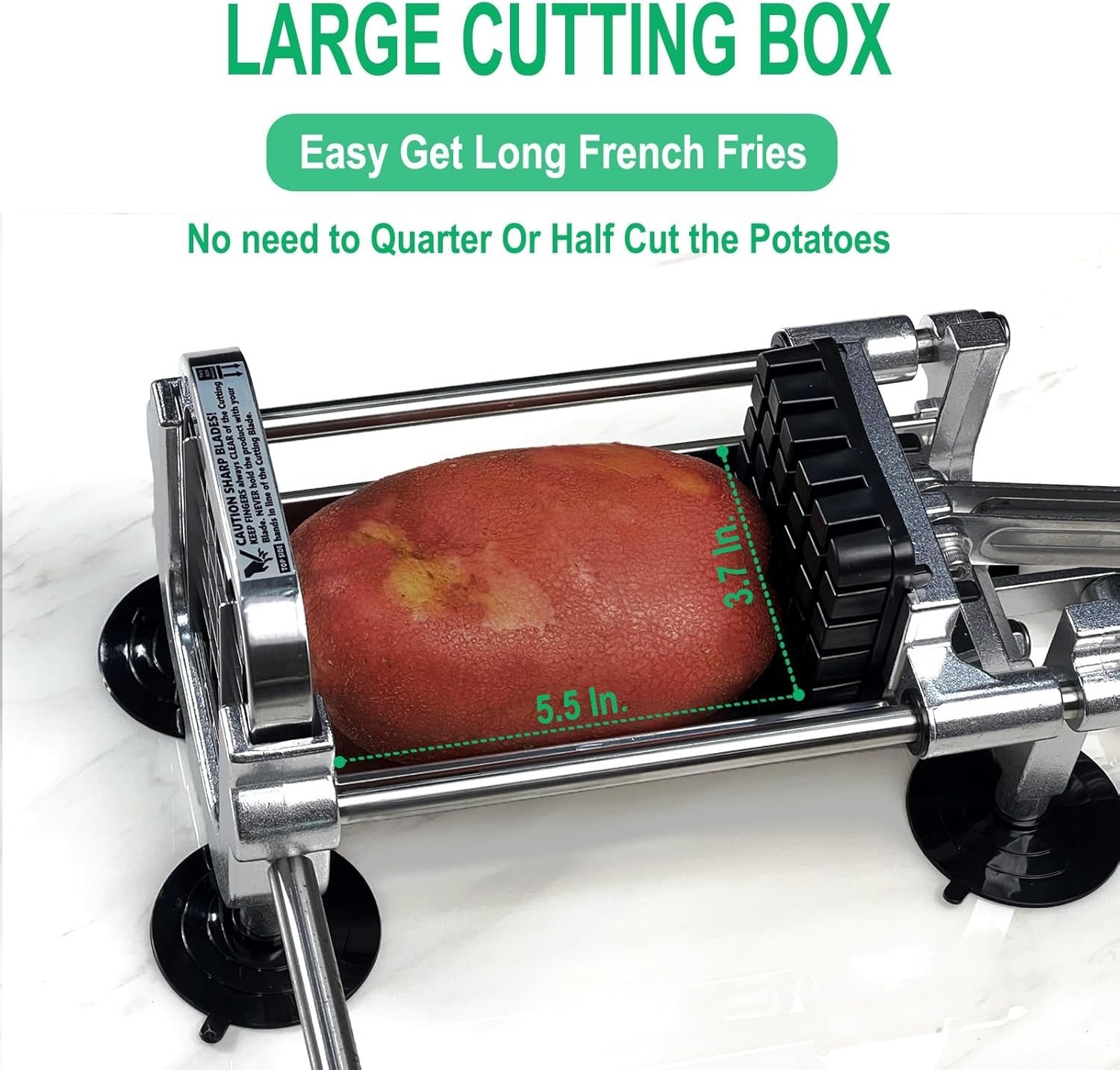 French Fry Cutter, Heavy Duty Potato Slicer, Stainless Steel French Fries Cut…