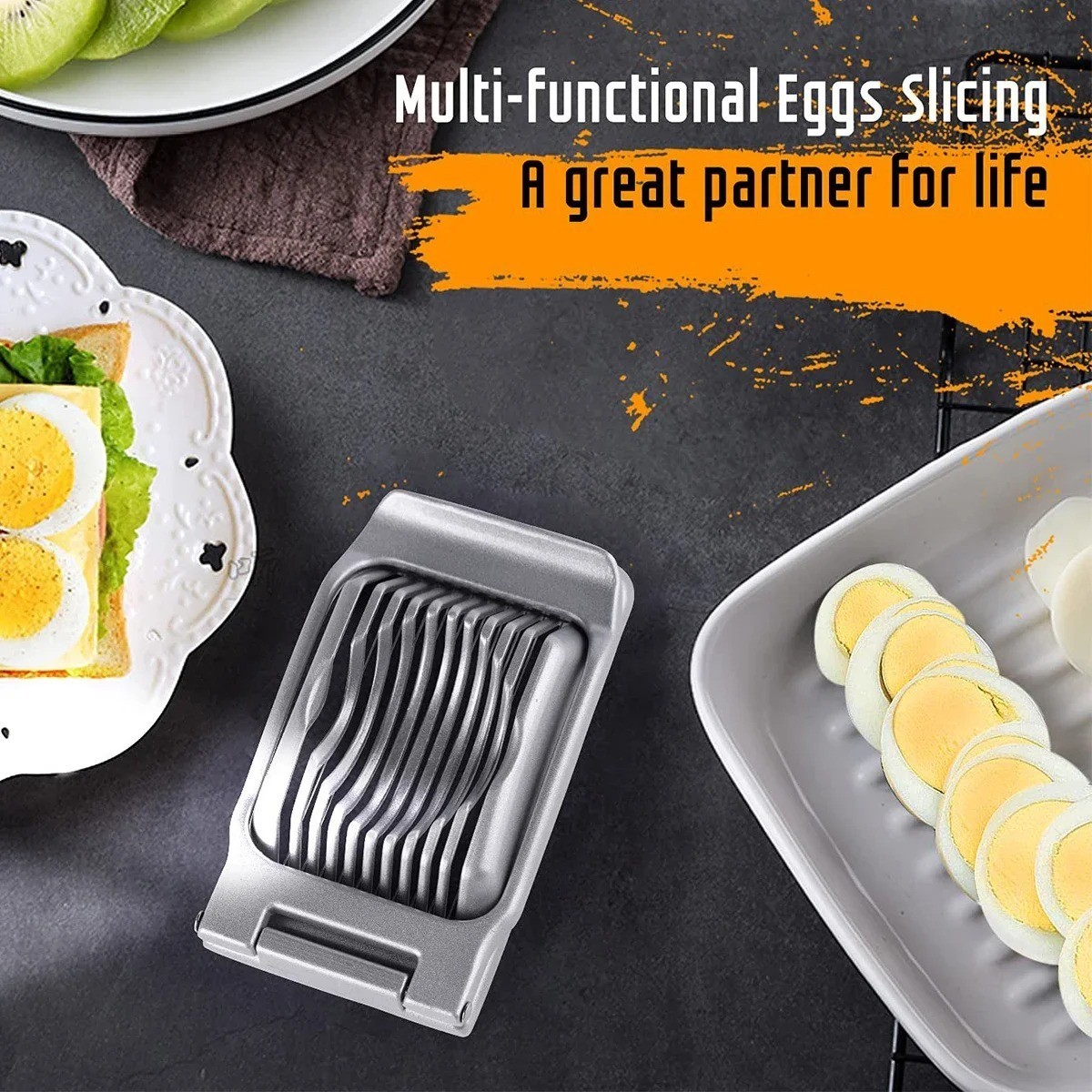 Heavy-Duty Aluminum Egg Slicer – Manual Multipurpose Cutter for Boiled Eggs & So
