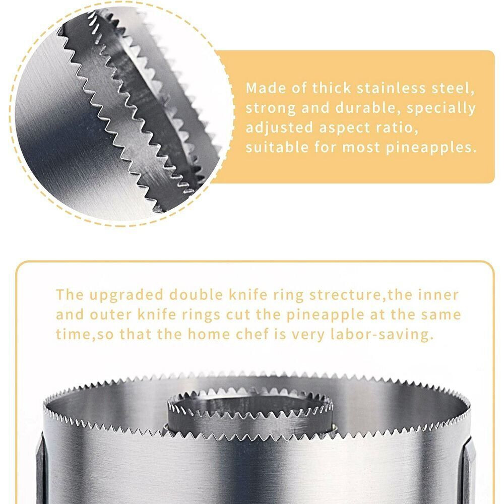 Pineapple Corer Slicer Cutter Eye Peeler Fruit Stainless Steel Tools