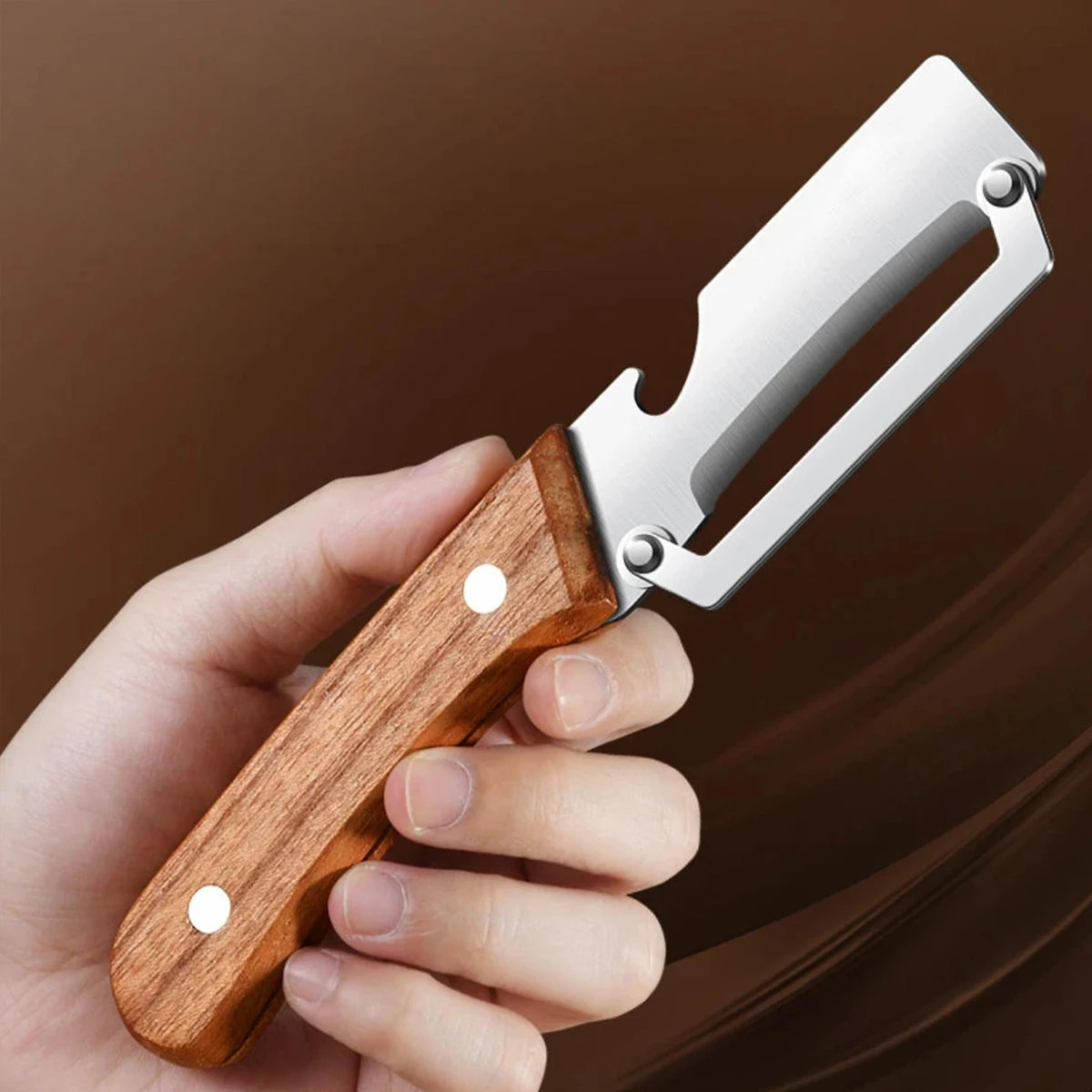 Stainless Steel Peeler with Wooden Handle Fruit Vegetable Slicer Kitchen Tool