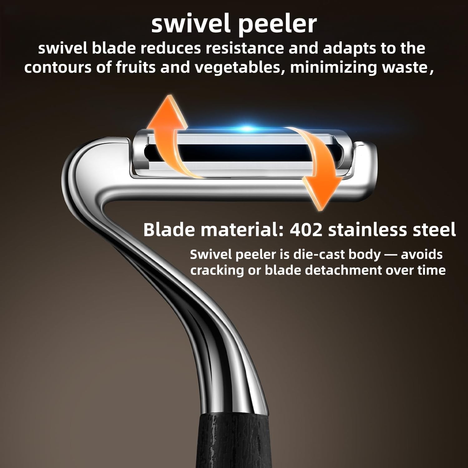 Large Swivel Vegetable Peeler, stainless steel flat Versatile Works on apple Car