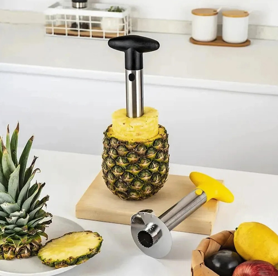 1pc Stainless Steel Pineapple Corer & Slicer – Black Premium Tool – NEW