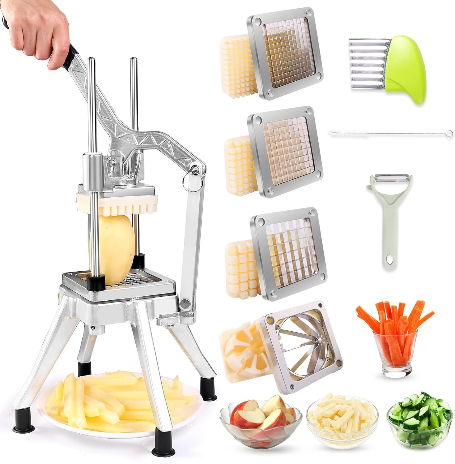 French Fry Cutter Commercial Potato Chopper Stainless Steel Vegetable Dicer Frui
