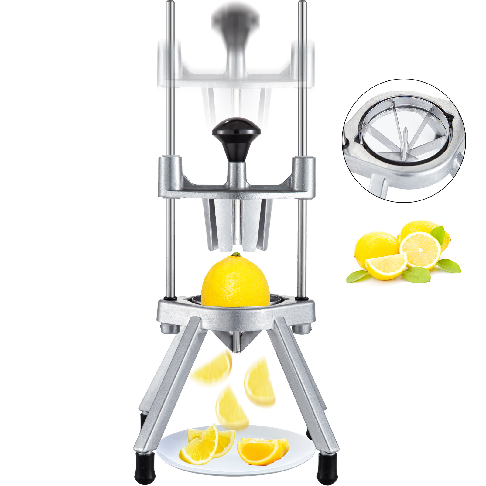 VEVOR 6-Section Wedge Fruit Dicer Food Citrus Cutter Lemon Fruit Cutter SUS