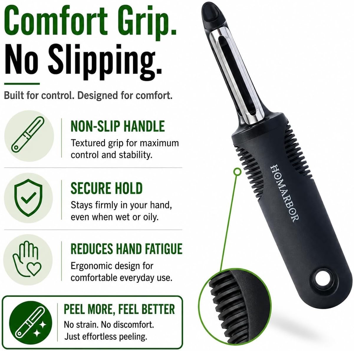 Black Premium Vegetable & Fruit Peeler – Stainless Steel Swivel Potato Peeler