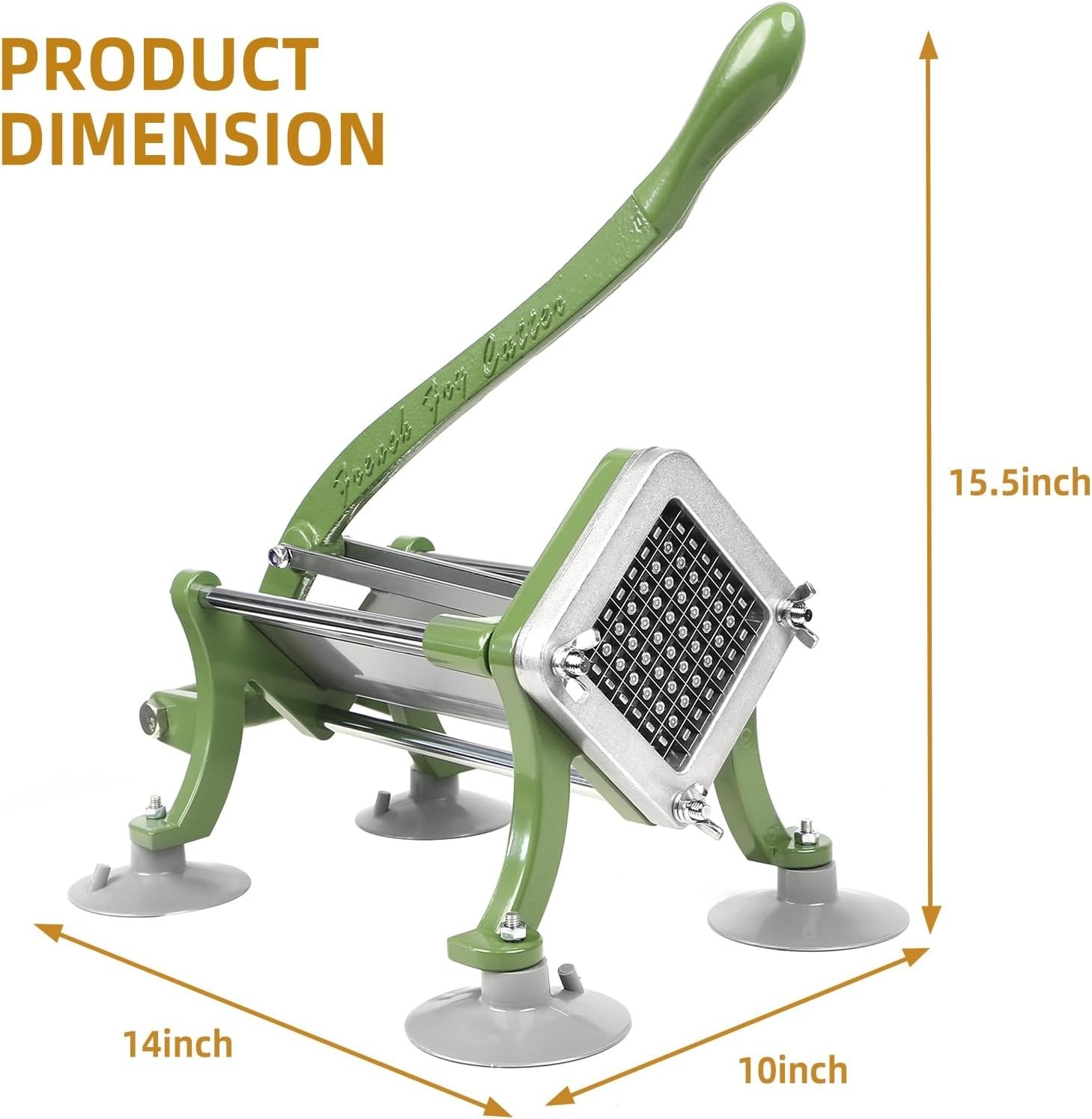 French Fry Cutter Commercial Potato Slicer with Suction Feet Complete Set, In…