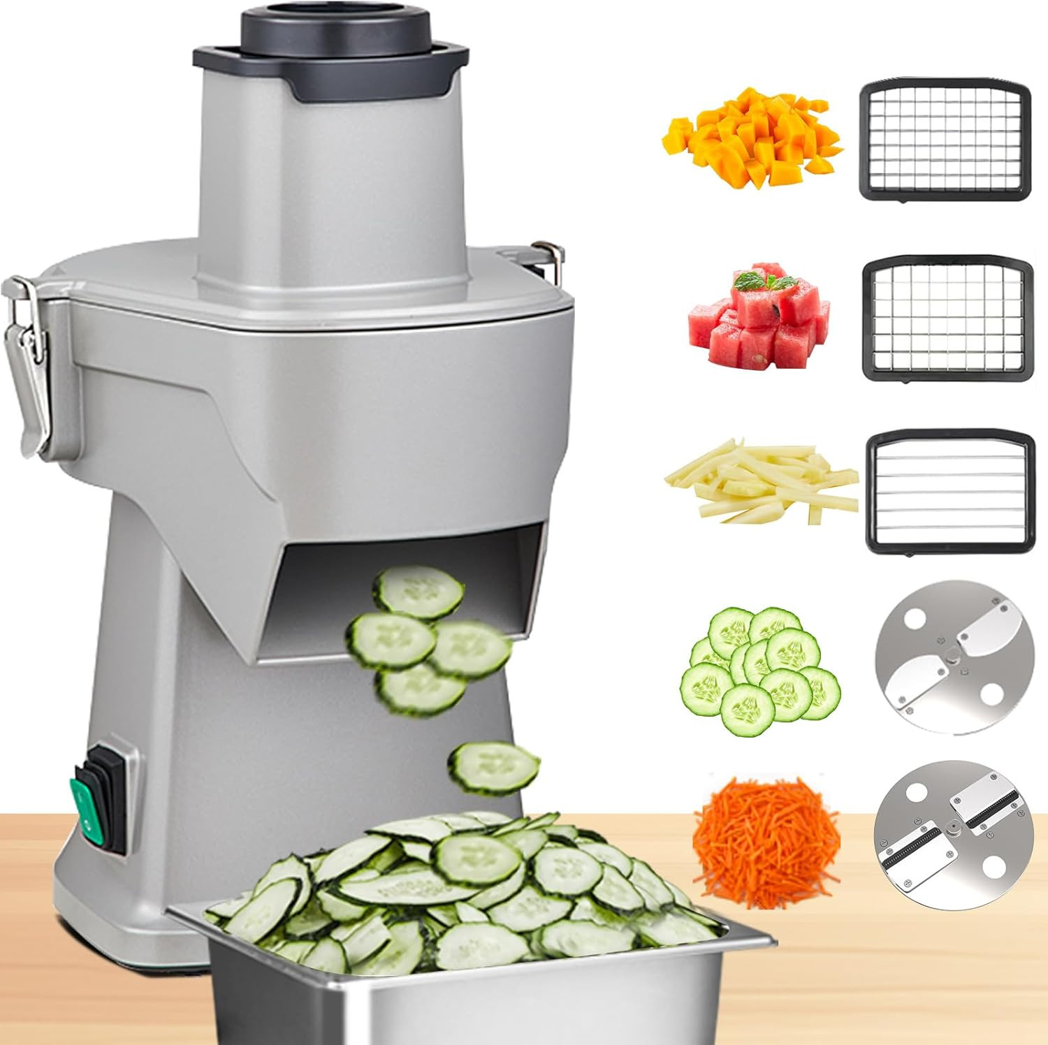 4-in-1 Electric Vegetable Chopper & Slicer for Home & Commercial Use