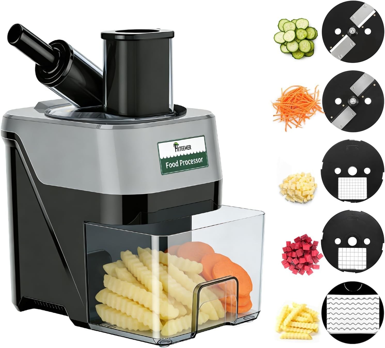 5-In-1 Electric Vegetable Chopper, Commercial Vegetable Slicer Food Processor…
