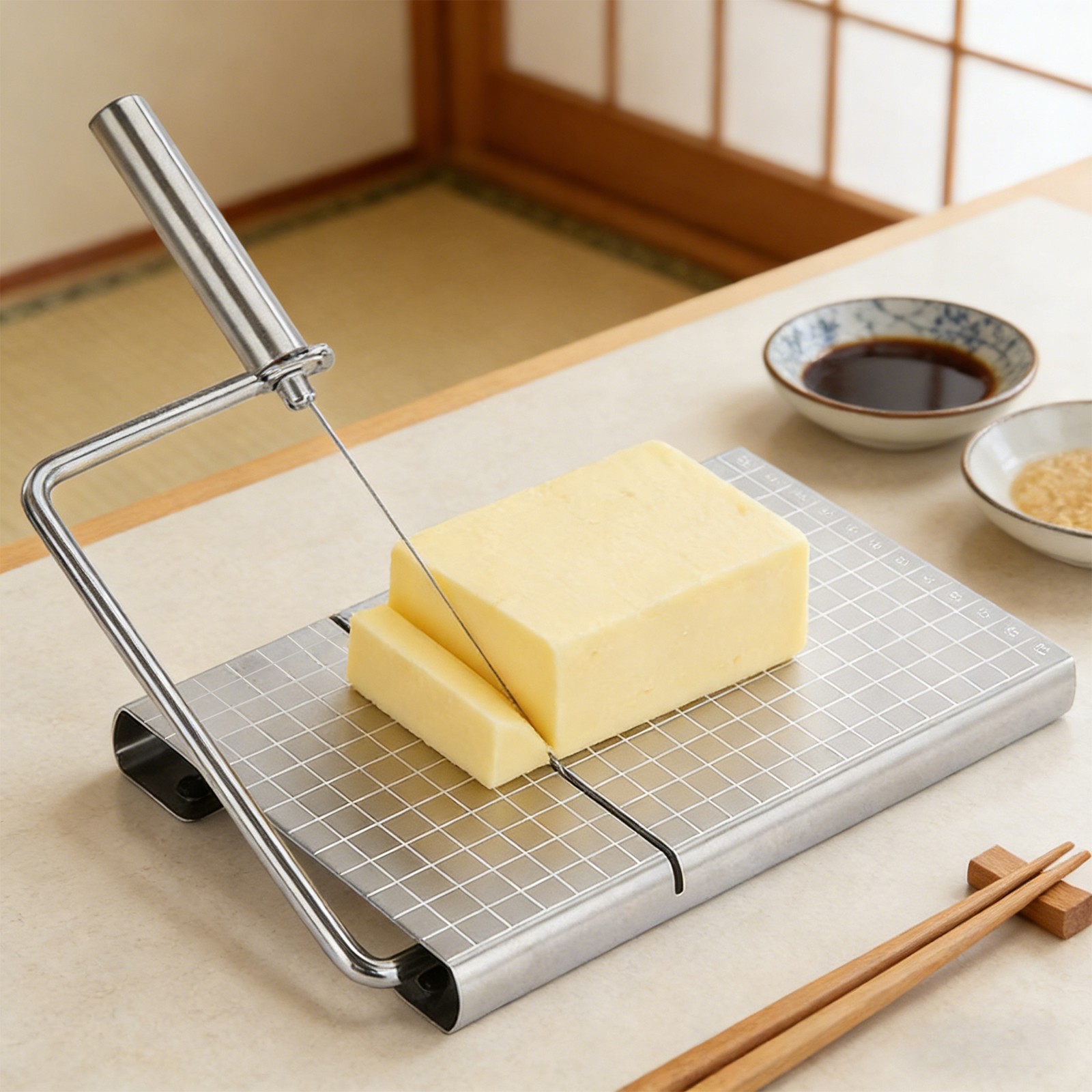 Replaceable Wire Cheese Slicer, Multipurpose Stainless Steel Cheese Cutter