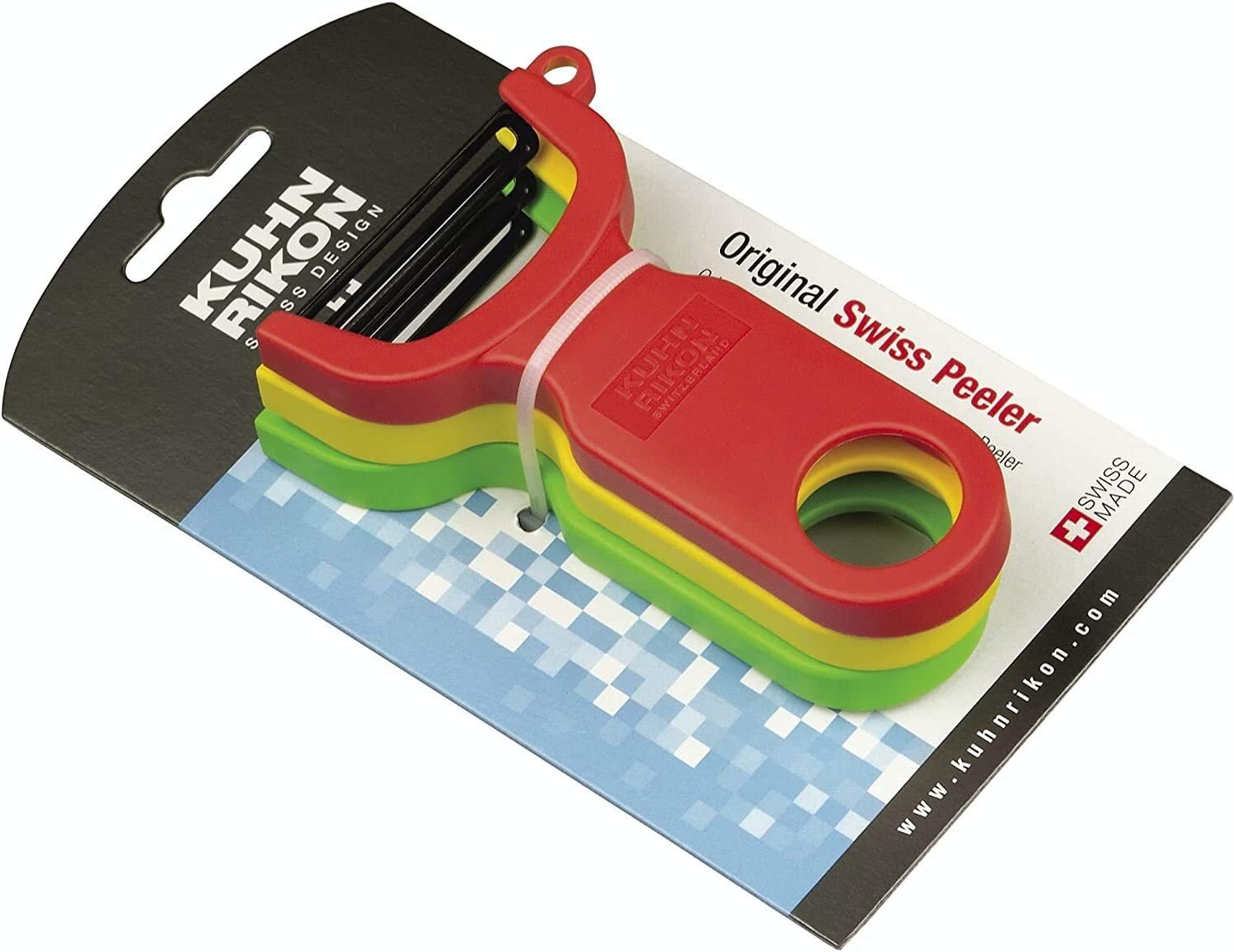 Kuhn Rikon 2784 3-Set Original Swiss Peeler, Red/Green/Yellow, Set of 3 NEW