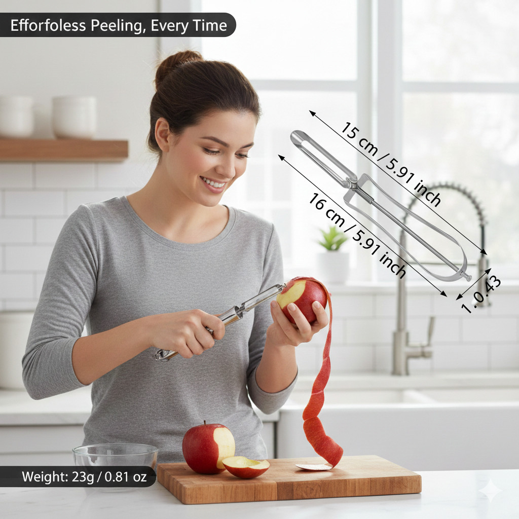 “Old-School” Professional Vegetable, Potato, Carrot Peeler – Stainless Steel Bod