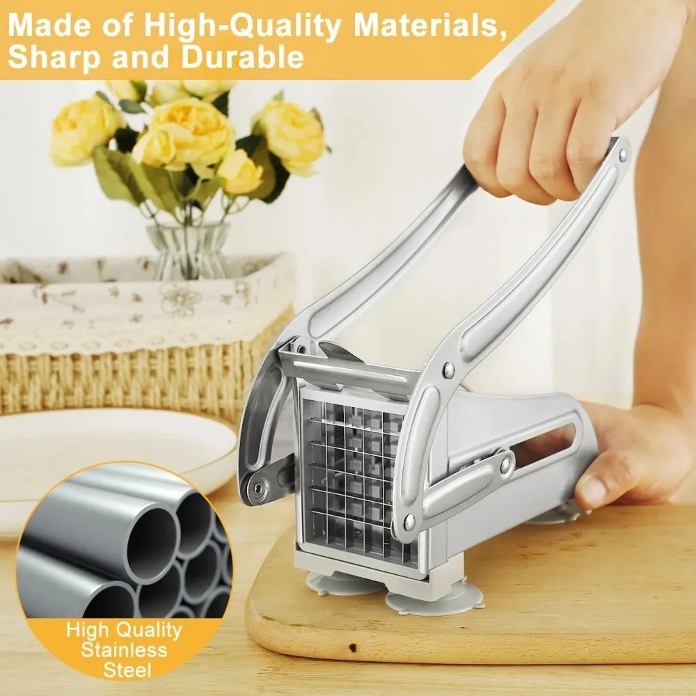 1pack Stainless Steel Manual Potato Cutter 4 in 1 French Fries Slicer Potato Chi