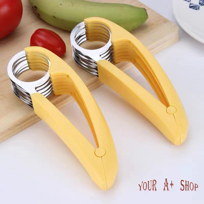 2PCS Banana Slicer Fruit Knife Veggie Cucumber Cutter Kitchen Gadget Bar Tools
