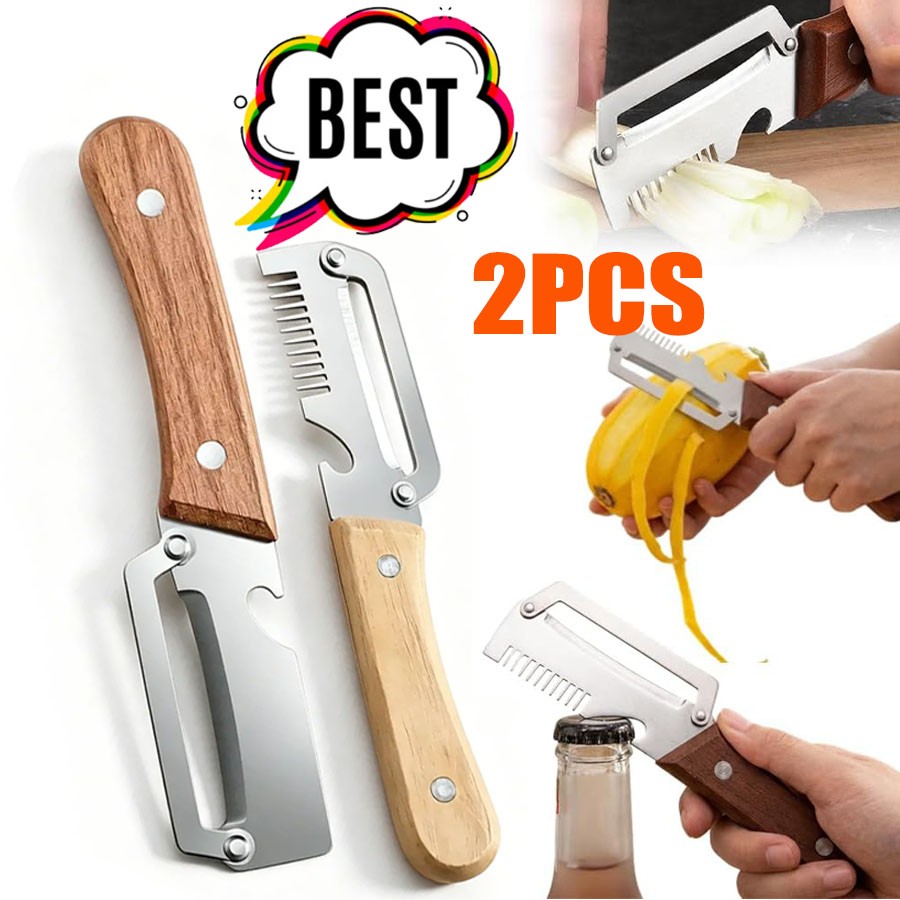 NEW 2 in 1 Multi-Functional Vegetable Peeler for Kitchen Stainless Steel Peeler