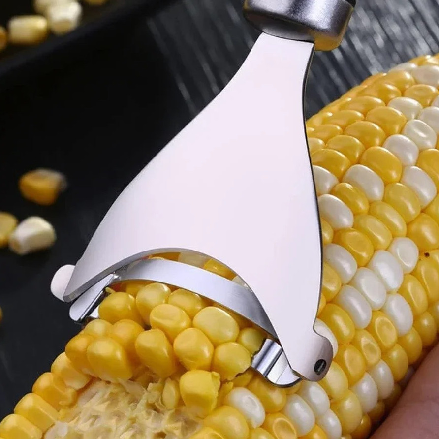 2pcs Stainless Steel Corn Peelers Serrated Cob Cutter Shaver Kitchen Tools – NEW