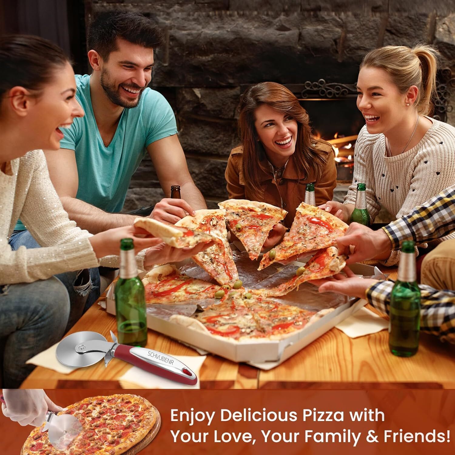 Premium Pizza Cutter Wheel Stainless Steel Sharp Easy Clean Large Small Pizza