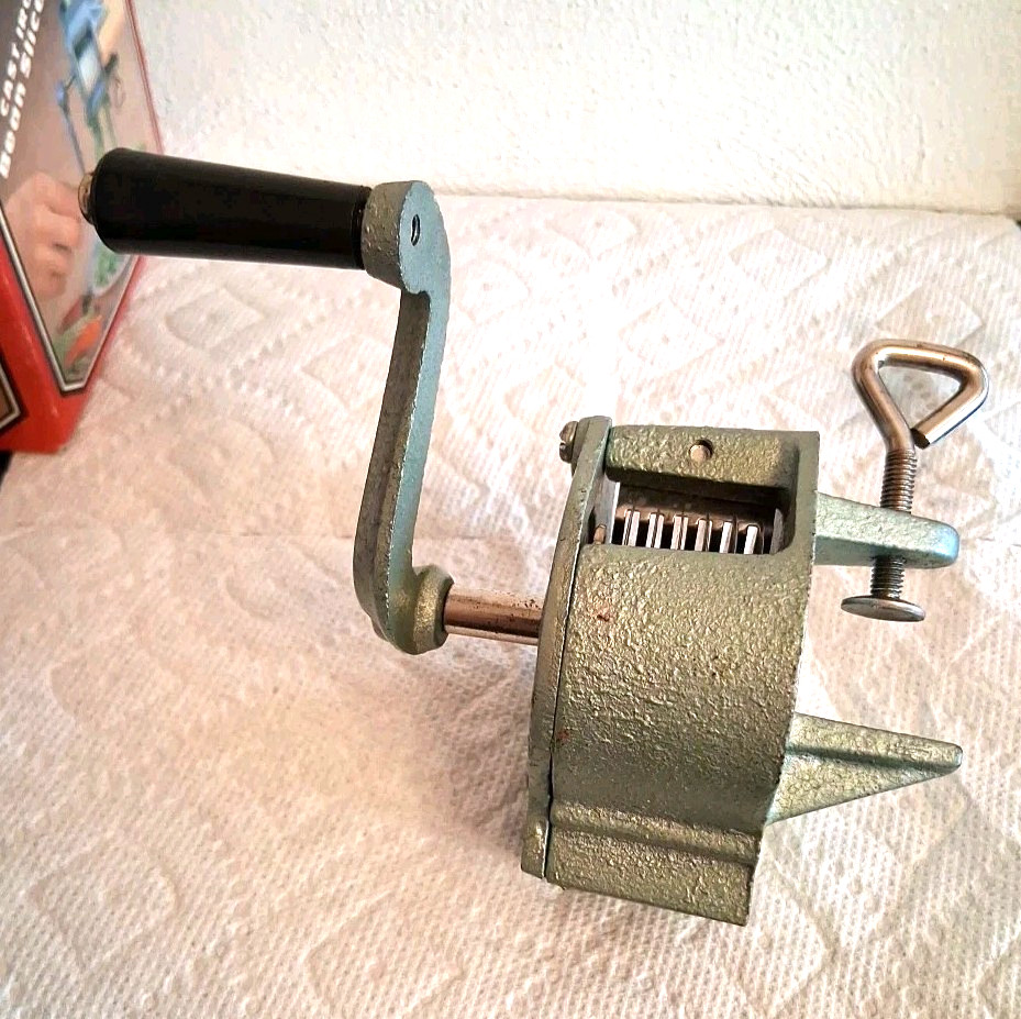 Vintage Norpro Deluxe Cast Iron Bean Frencher With Clamp in Original Box NP125
