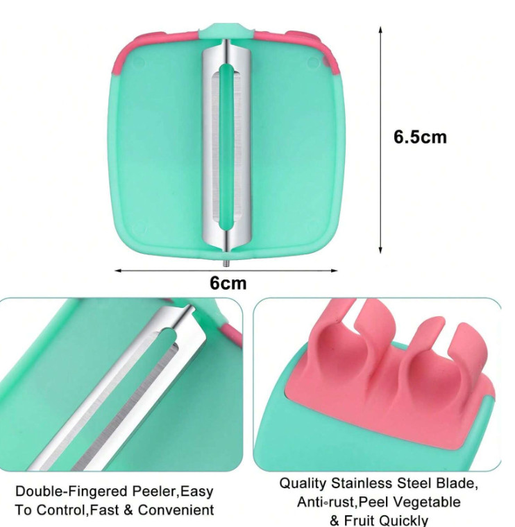 Stainless Steel Finger Palm Peeler – Easy Fruit & Veggie Peeling Tool, Green